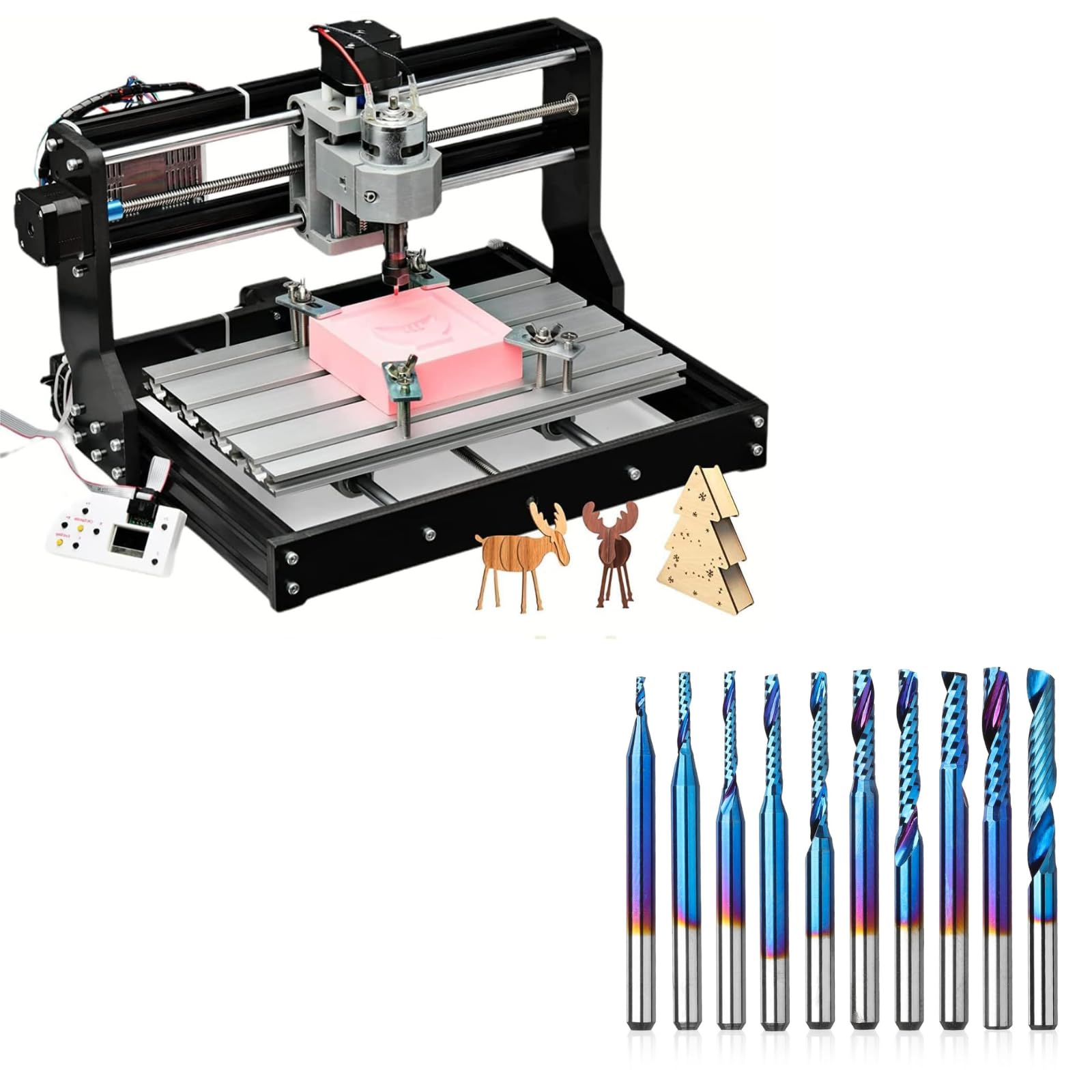 Genmitsu CNC Machine 3018-PRO Router Kit +1/8 Inch Shank 10pcs