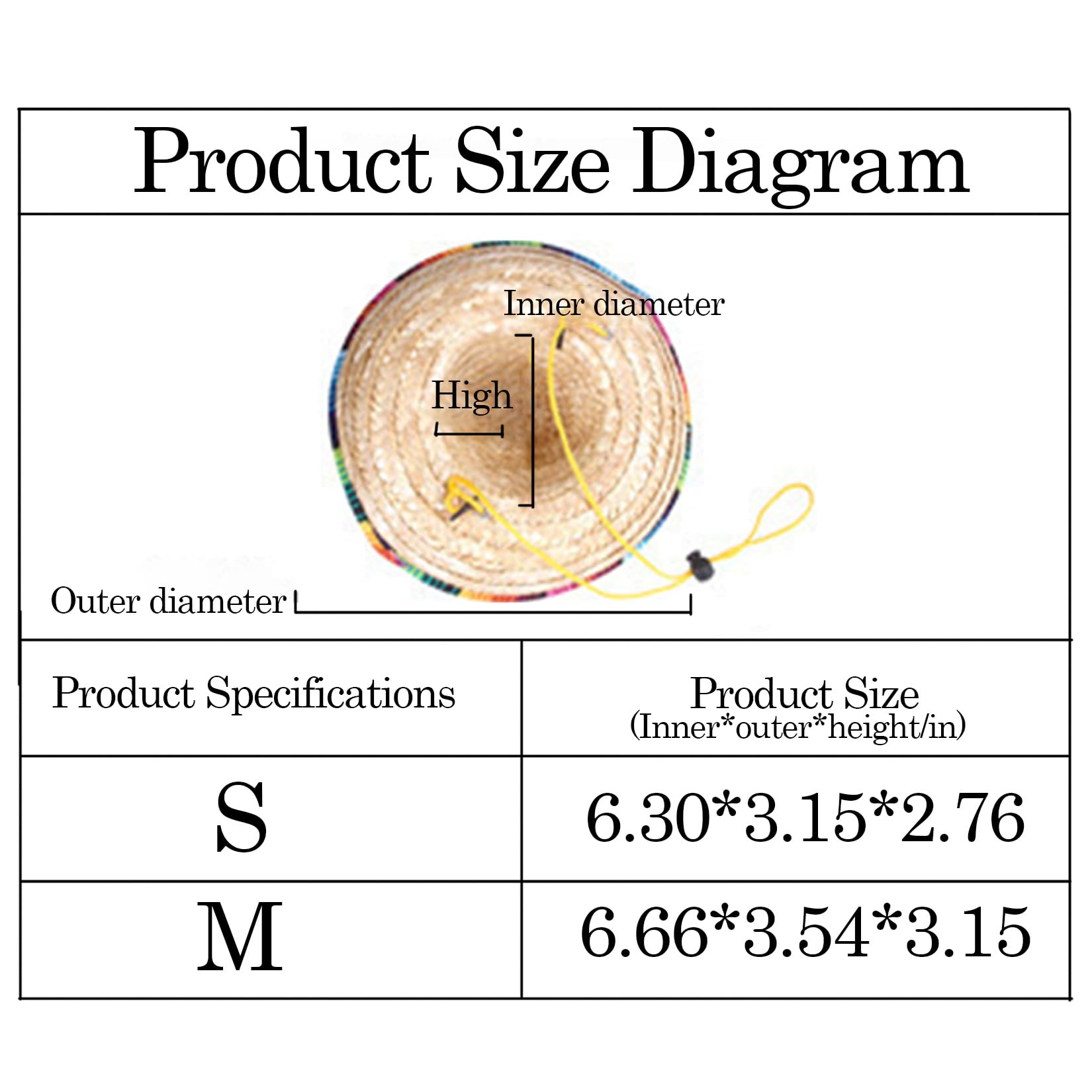 Pet Straw Hat Funny Mexican Sombrero Cap Party Decorations Pet Hats for Small Dog/Puppy/Cat Multi-Use Apparel Woven Sun Cap Adjustable (Khaki,S)