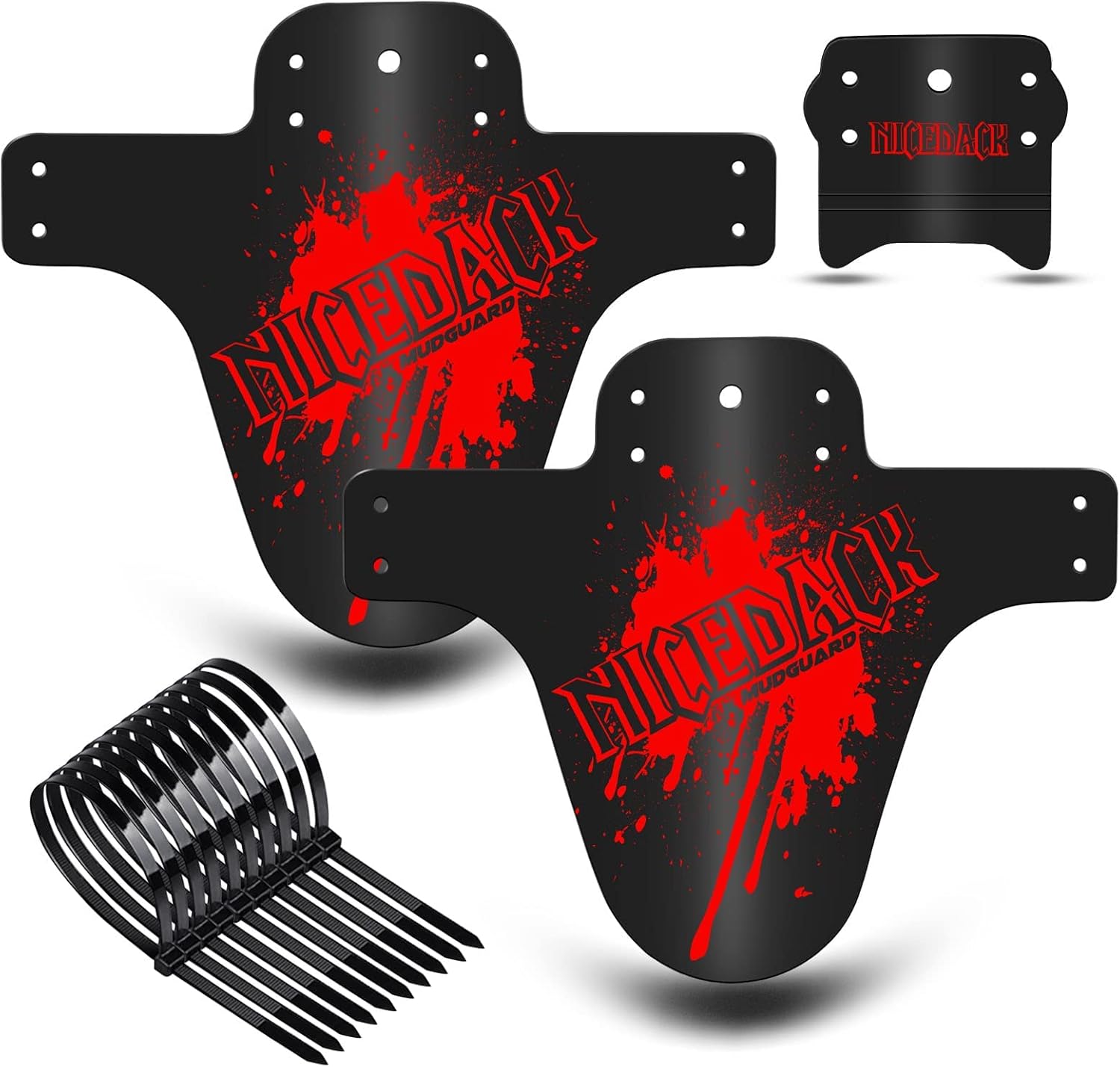 NICEDACK Bike Fender, Adjustable MTB Mud Guard, Front and Rear Compatible Mudguards, Fits 650B 20" 26" 27.5" 29 inch Fat Tire Bikes and All Disc Brake Bicycles