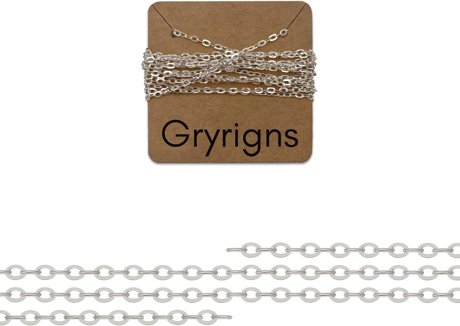 Gryrigns 5Feet 2.0mm 925 Sterling Silver Flat Cable Chain Link Bulk for DIY Craft Jewelry Making (6.40 Grams)