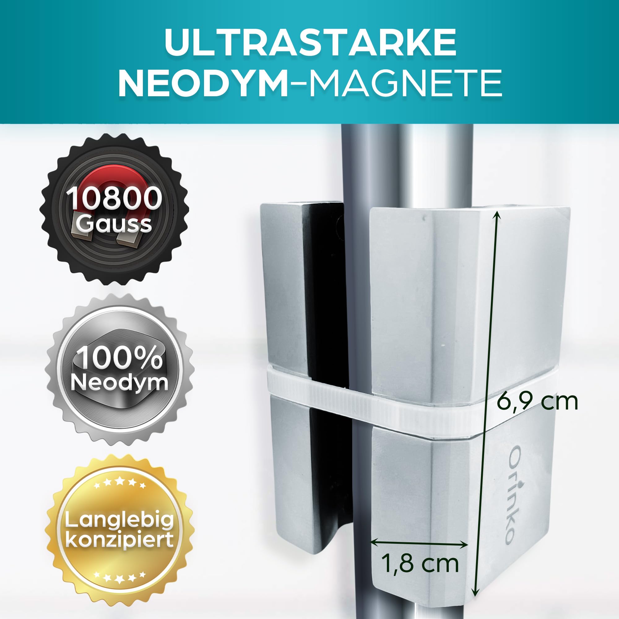 ORINKO Anti Kalk Magnet Wasserenthärter für Wasserleitungen – Magnetischer Kalkfilter ohne Chemie – Ideal für Waschmaschine, Geschirrspüler, Wasserhahn – Nachhaltiger Kalkschutz ohne Entkalkungsanlage