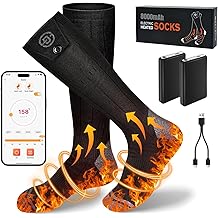 8000mAh Heated Socks for Men Women,APP Control Rechargeable Battery Electric Socks,Heating Foot Warmers Up to 13H Valentine's White Elephant Gift for Outdoor Winter Work Ski Hiking Hunting