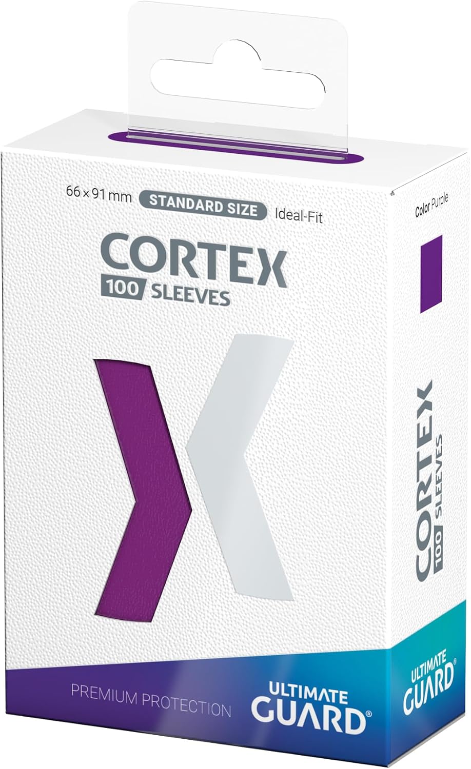Ultimate Guard Cortex Outer Card Sleeves, 100 Standard Size TCG Sleeves, 66 x 91mm, Purple Back, Glossy Finish, No PVC & Acid-Free, High Clarity