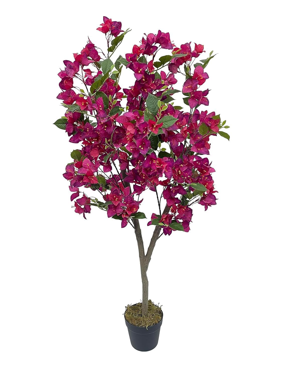 FOX & FERN Artificial Bougainvillea Plant | with Basic Pot | Elevate Any Corner of Your Home/Office | Ornamental Plant Best for Home Decor (Pack of 1) (Ht. 4Ft) (Magenta) GAJW3489