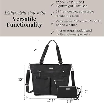 Baggallini Any Day Tote with RFID Phone Wristlet