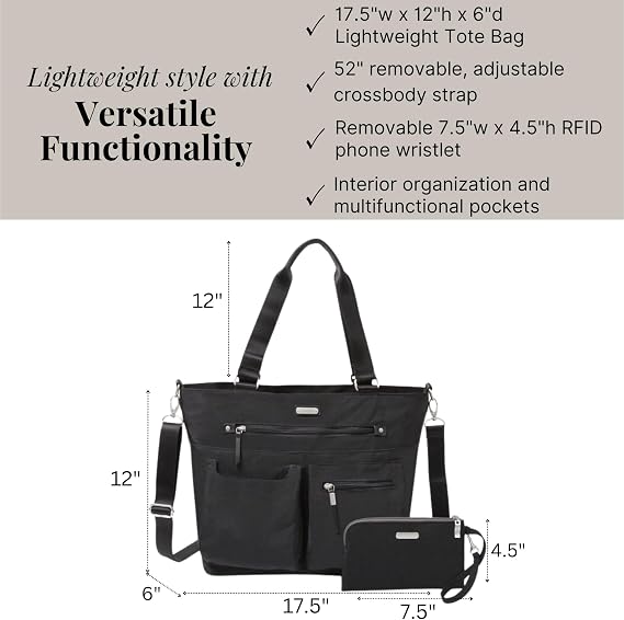 Baggallini Any Day Tote with RFID Phone Wristlet