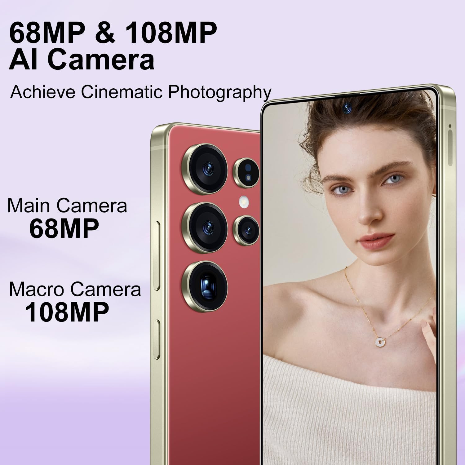 S25 Ultra Unlocked Phone,16+512GB Smartphone,Cell Phone Android 14.0,Built in Pen The Phone,Battery 7000mAh 6.99" HD Screen,Face ID/5G/Fingerprint Lock/Dual SIM/GPS (Wine Red)
