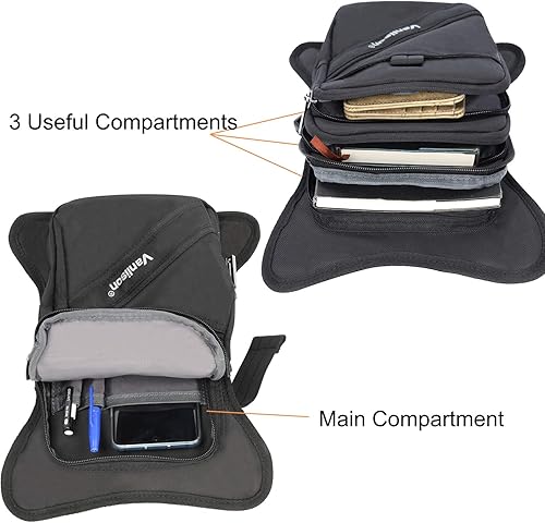 Miniatura 3 de Vanlison Bolsa de poliéster para pierna, bolsa de muslo, bolso táctico para pierna, bolsa para moto, impermeable, Negro), vbk1052he