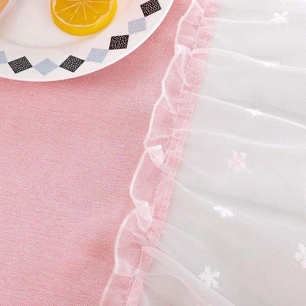 Amazon｜テーブルクロス レース付き ピンク かわいい マルチクロス 布