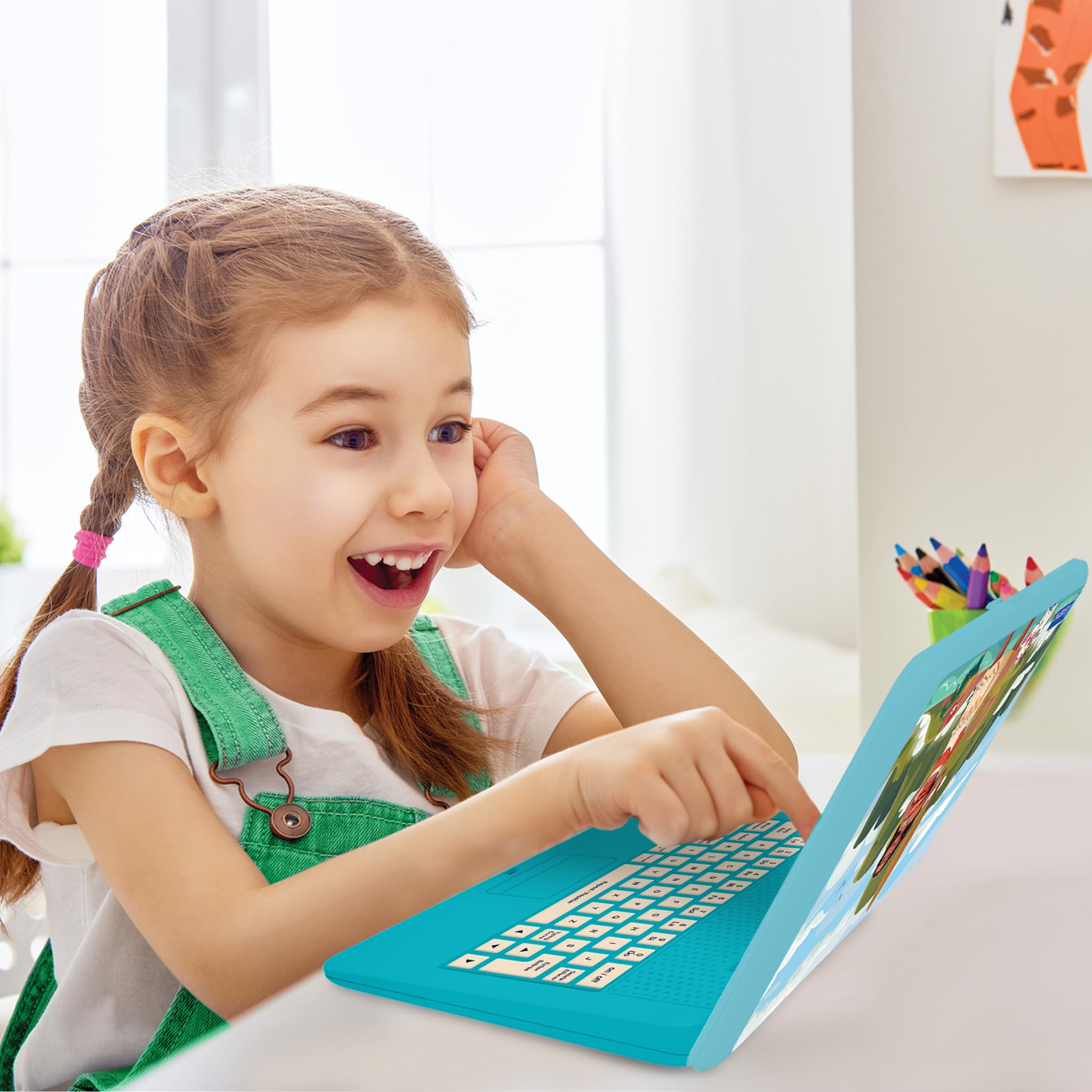 LEXIBOOK, Disney Princess, Moana bilingual ENGLISH/FRENCH educational computer, Toy for children with 124 language, writing - Image 3