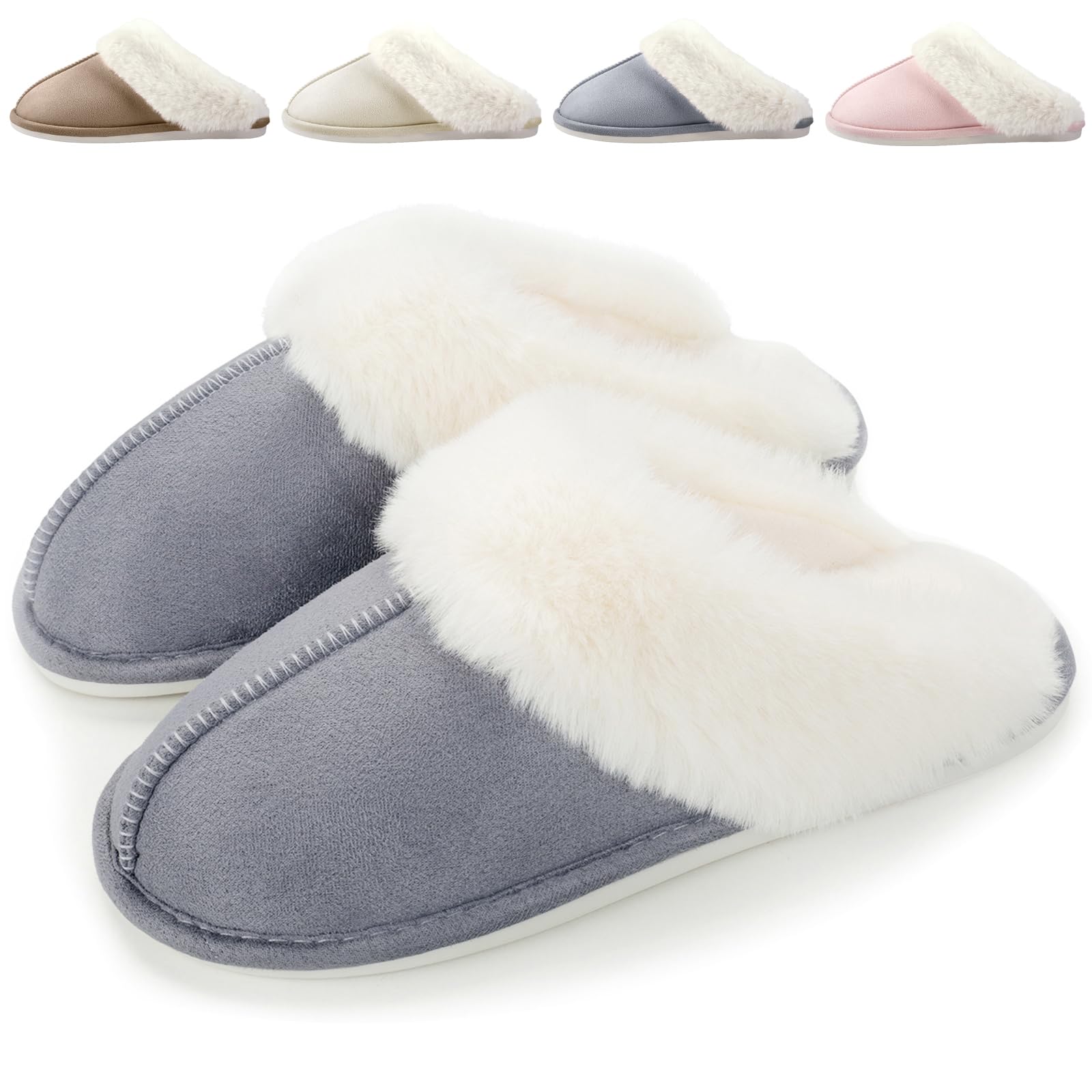 HILAX Pantofole Donna Uomo Invernali Peluche Ciabatte Casa Comode Pelose Inverno Scarpe di Cotone Morbida Slippers Winter Interne