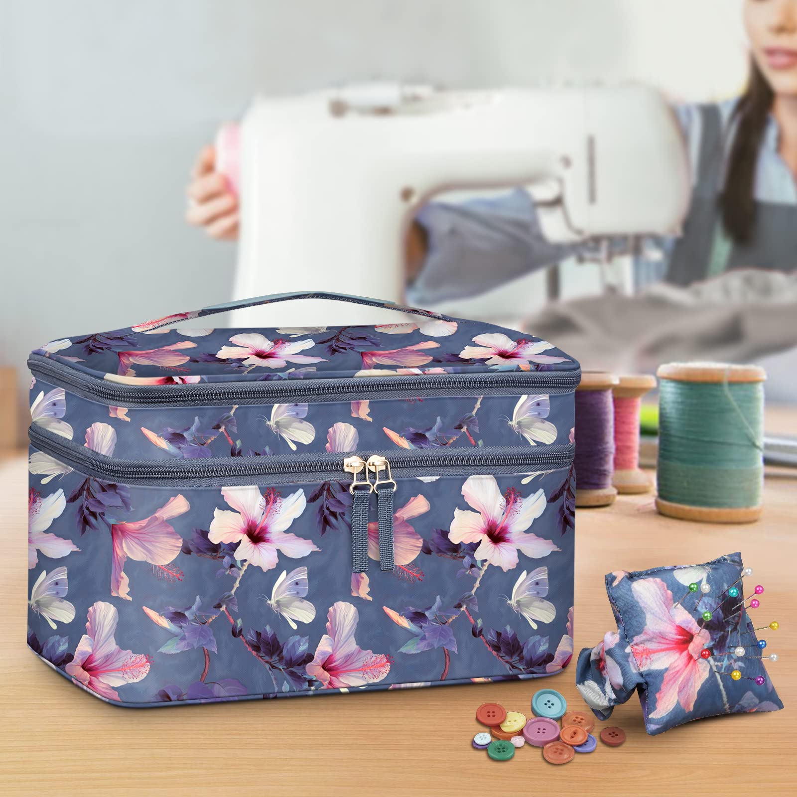Wasserdichte Näh-Organizer-Tasche – 28x19x15,5 Cm, Doppelte Schicht, Mit Fächern Für Garn & Nadeln