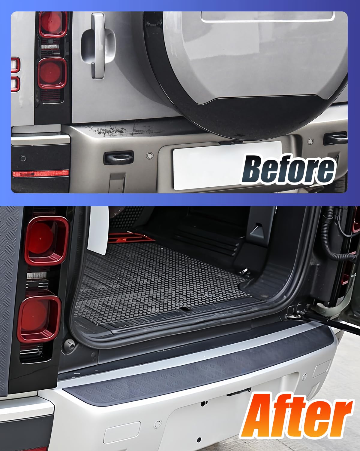 Funda Protectora antiarañazos Compatible con Land Rover Defender 90 110 130 2020-2025 Accesorios Exteriores (Parachoques Trasero)