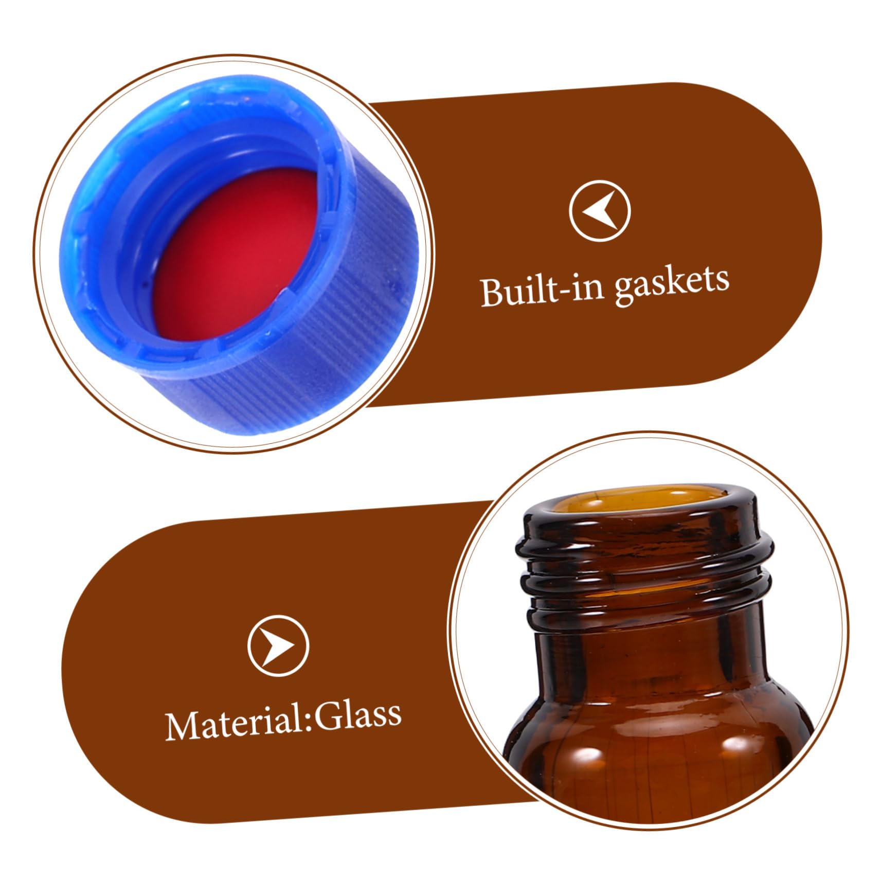 FUNOMOCYA 100pcs 2ml Glass Vials Caps Reagent Bottles for Use Leakproof Sampling Vials