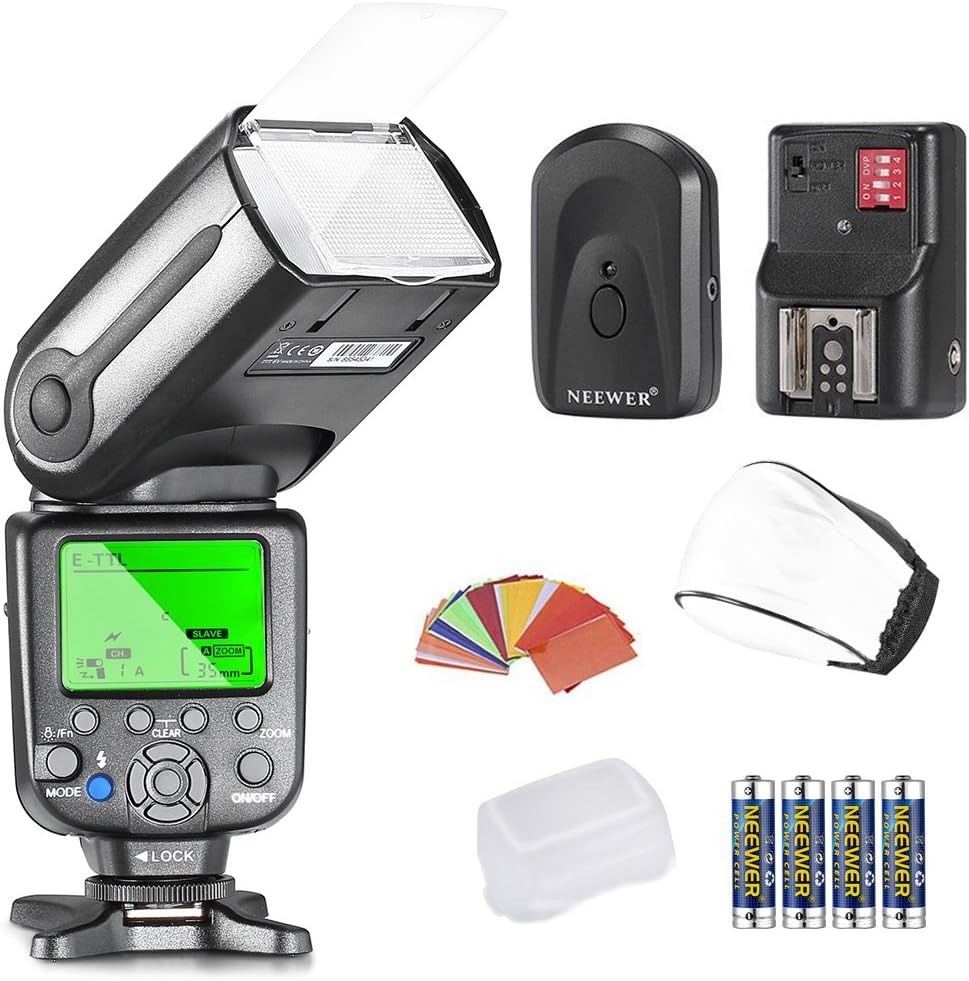 Neewer NW565EX E-TTL Slave Speedlite Kit for Canon 5D II 7D, 30D, 40D, 50D,EOS 300D 350D 400D 1000D 500D 550D 600D 700D 100D 1100D/Rebel XT Xti XS T1i T2i T3i T5i SL1 T3 and Other Canon Model