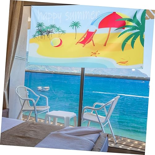 Miniatura 5 de 4pcs Beach Background Cloth sea Ocean Photography Backdrop Beach Backdrop mariposas decorativas para pared Summer Beach Party Backdrop Polyester