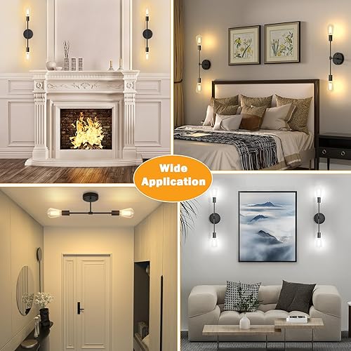 Miniatura 7 de FadimiKoo 2 lámparas negras para baño, apliques de pared modernos, lámpara de techo semiempotrada para interiores, para pasillo, dormitorio, cocina