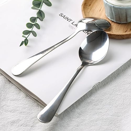 Miniatura 4 de HANSGO Juego de 12 cucharaditas de acero inoxidable, cucharas de postre de 6.7 pulgadas, uso para el hogar, cocina o restaurante