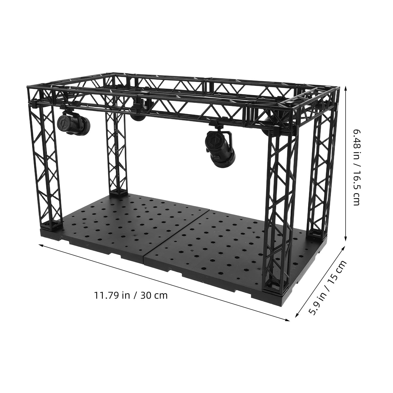 Housoutil Vitrina para Figuras Iluminación Colorida y Protección , Hecha de Plástico Negro, Adecuado para Exhibición de Modelos en Sala de Estar