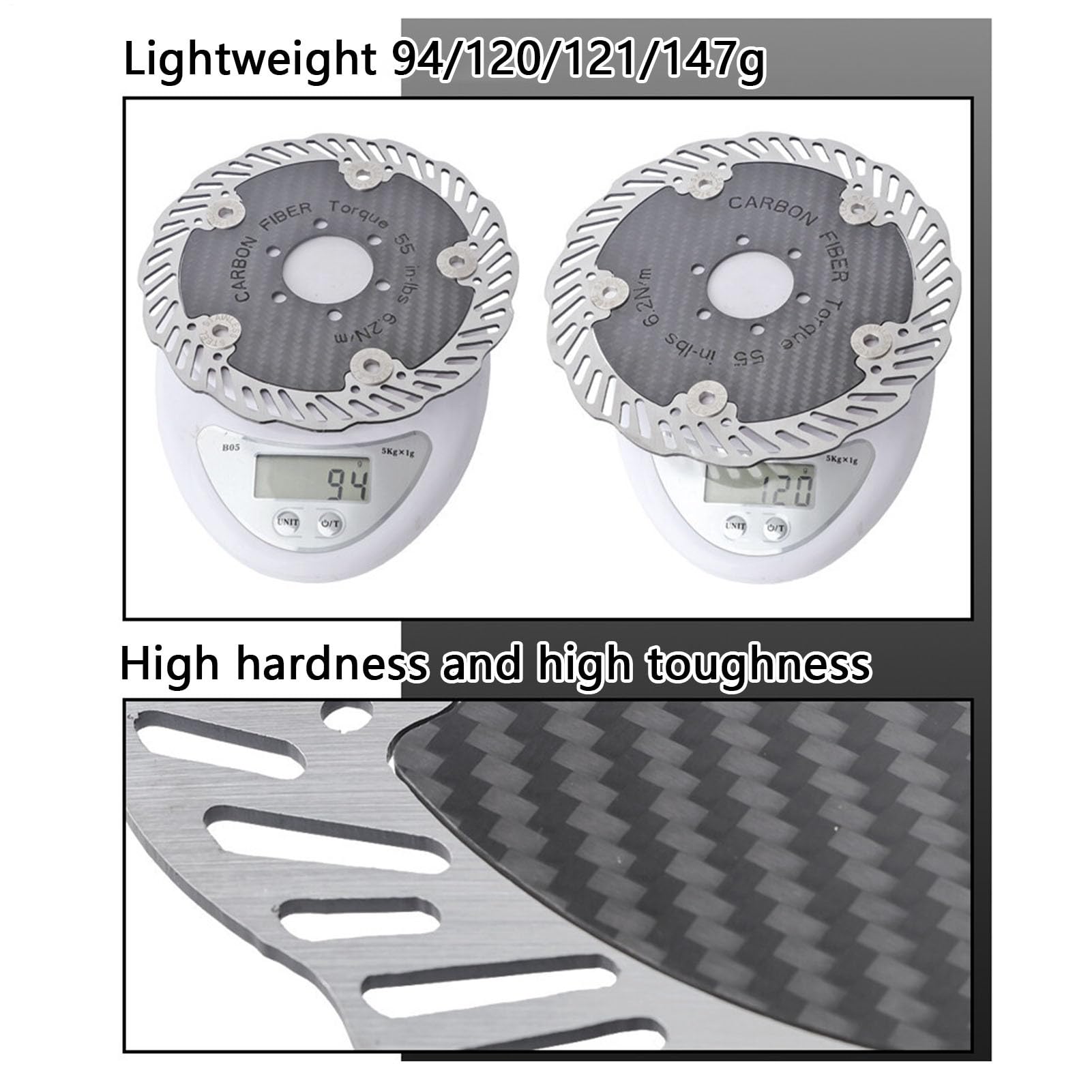 Disco de Freno para Bicicleta Fibra De Carbono Ultra Delgada | Rotor De Freno De Disco Para Bicicleta Para Hombres, Mujeres, Aficionados, Ciclistas, Atletas, Familia, Amigos, Viajes Y