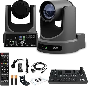 PTZOptics Move SE PTZ Camera with 12x Optical Zoom PT12X-SE-GY-G3 + SuperJoy PTZ Controller + Mount