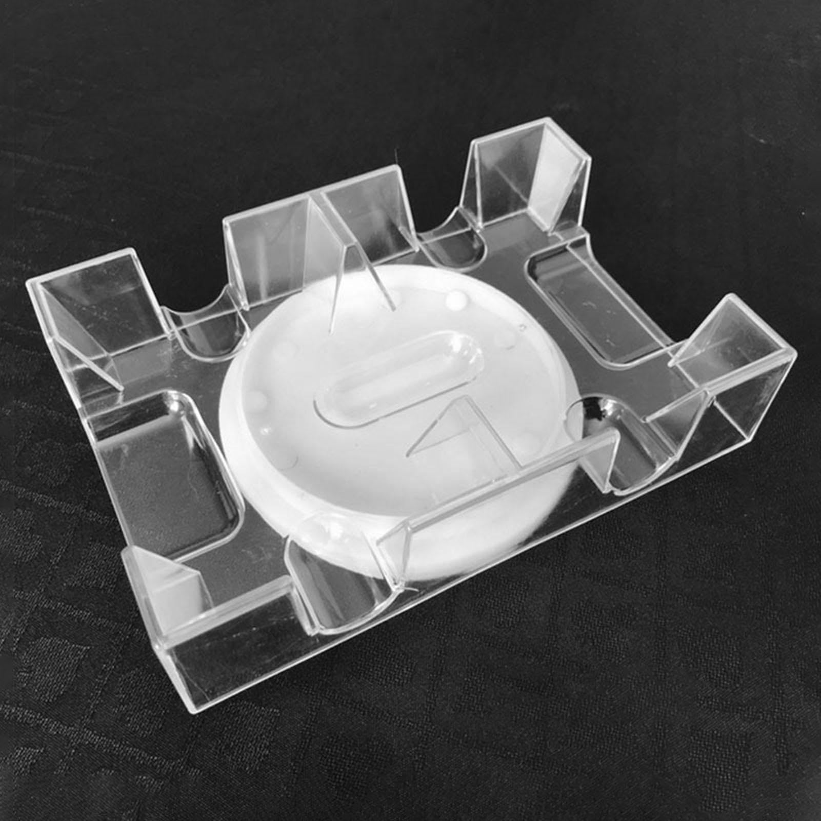 - Tarjetero Giratorio Transparente Doble Puente – Portatarjetas Giratorio, Bandeja de Tarjetas para Jugar, Resistente y práctico para Adultos y mesas de póker