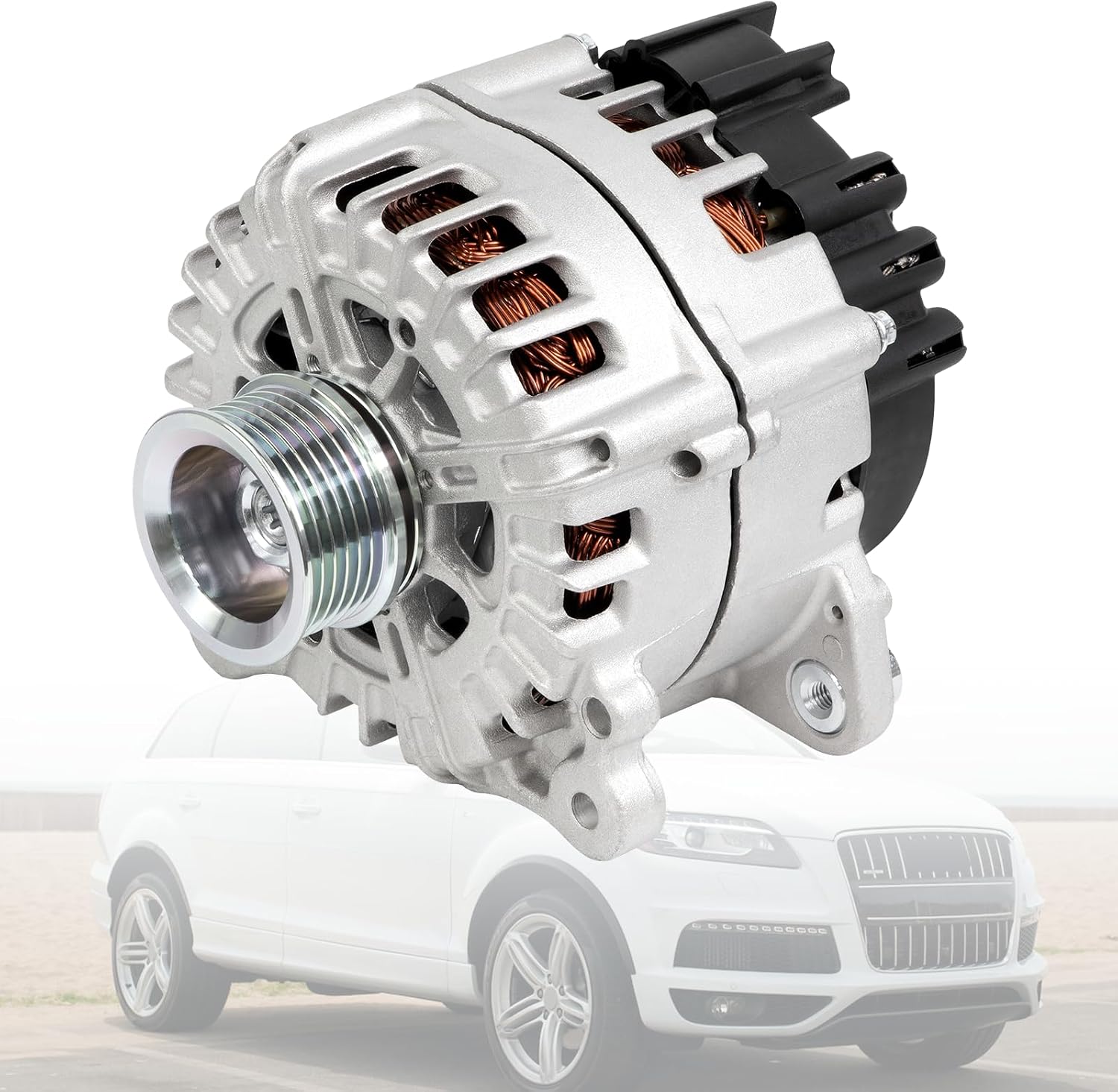 Alternator 220A 12V Compatible with Audi Q7 2013 2014 2015 V6 3.0L GAS Supercharged, Replace 11821, FG23S065, 06E903023B, 6E903023B, A3123, 439816, 440470,6-Groove Clutch Pulley