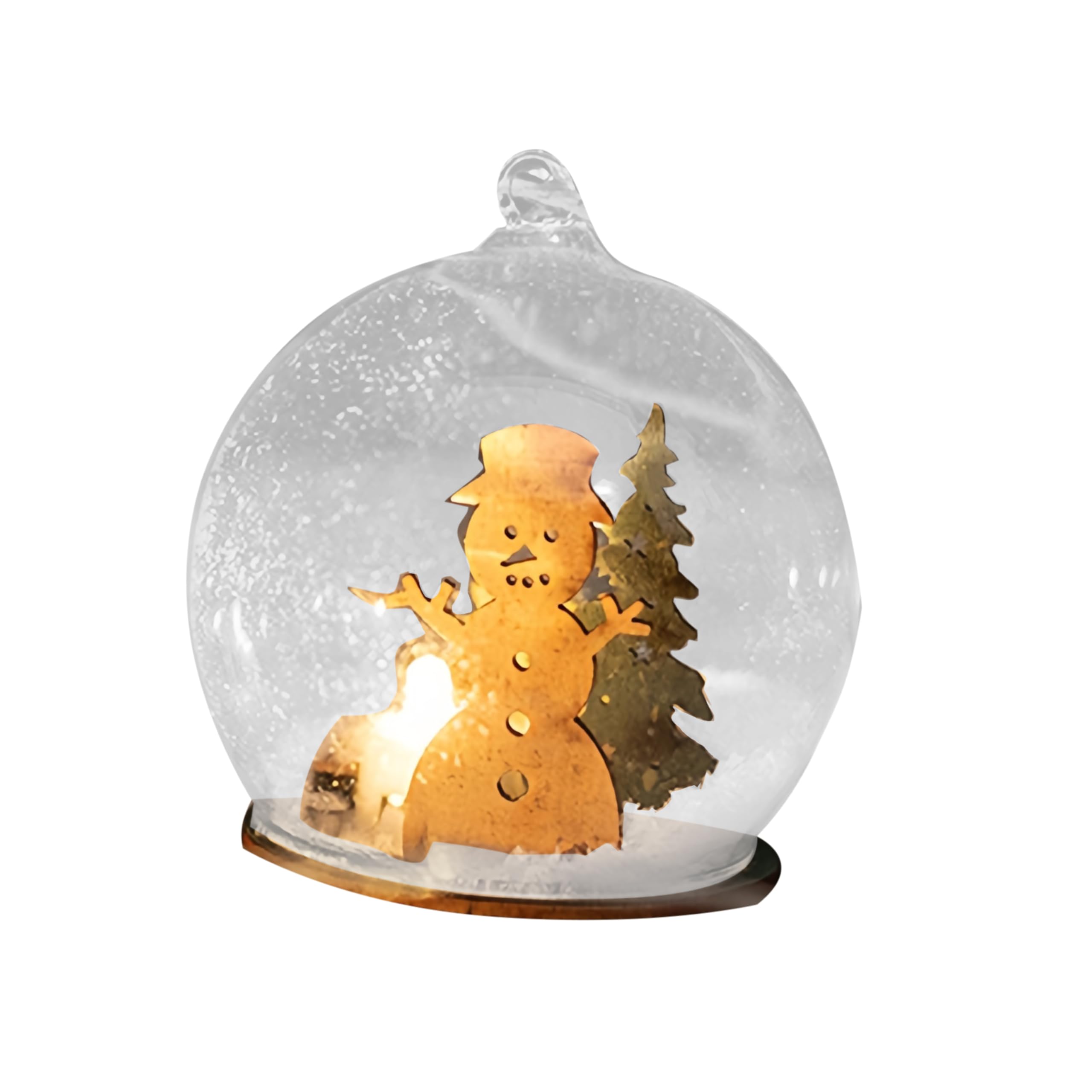 Carotoe F Glowing Tree Hanging Pendants Christmas Celebration Lights Glowing Tree Ornament Sturdy Glass Party Decors Sphere