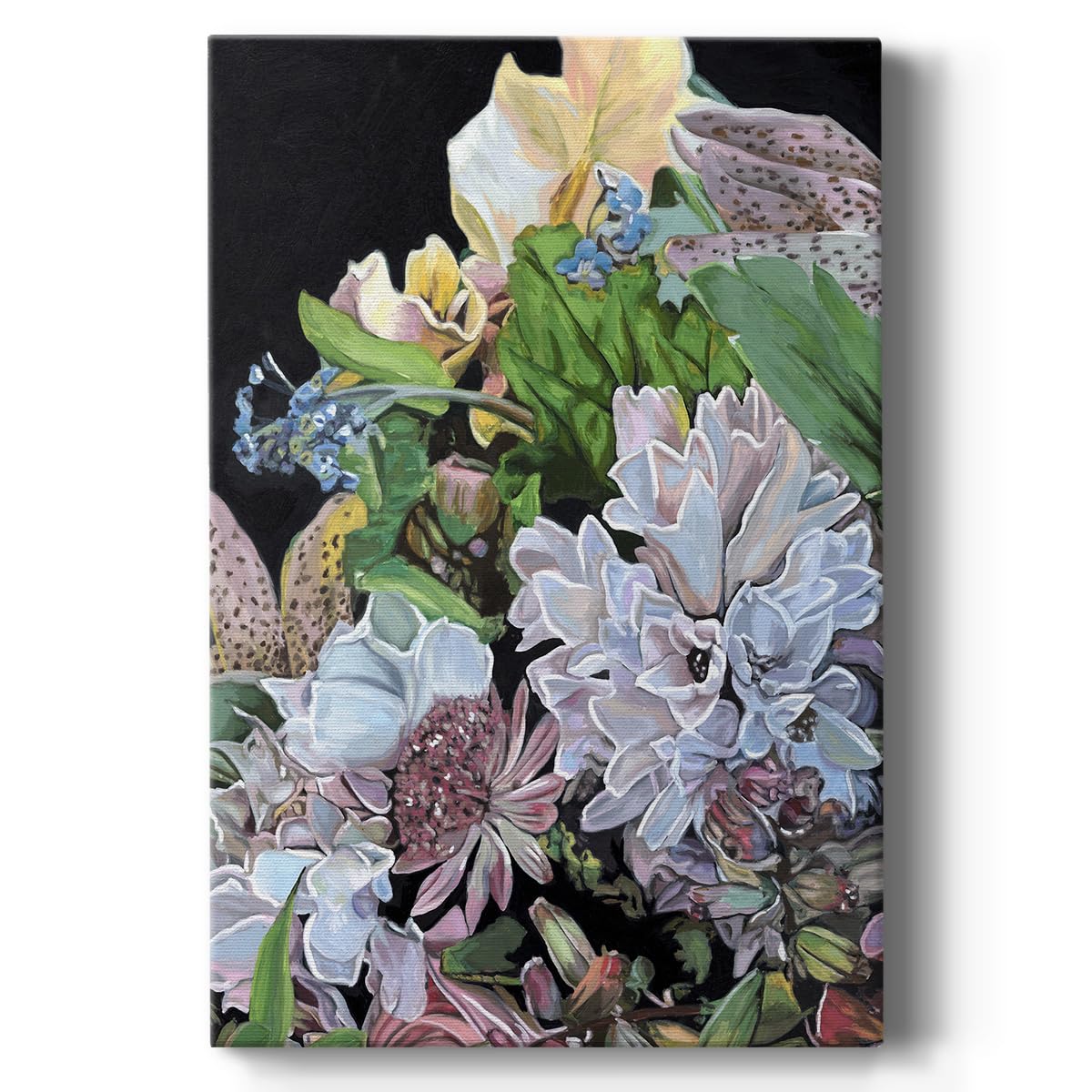 Renditions Gallery Canvas Flower Wall Art Paintings & Prints Vibrant Floral Garden Modern Watercolor Abstract Artwork Botanical Decorations for Office Bedroom Kitchen - 32"x48" LT532