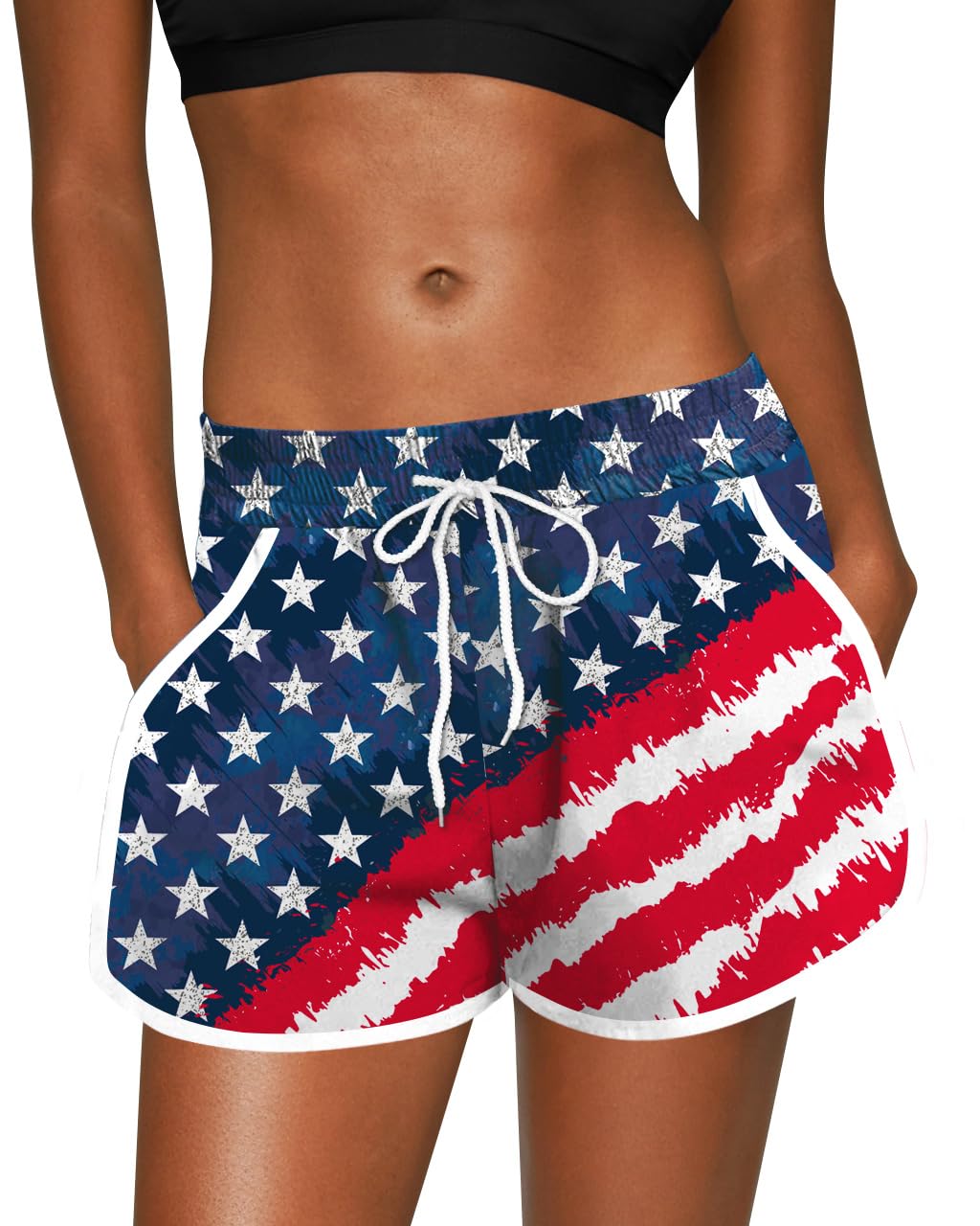 For G and PL Women Summer Floral Beach Boardshorts with Pockets Swim Trunks