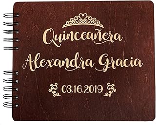 Quinceanera Guest Book Decorations Rustic Wooden Guestbook Engraved Personalized 15th Birthday Mis Quince Guests Sign in Party Favor