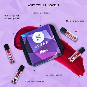SUGAR Cosmetics Smudge Me Not Liquid Mini Lipstick Gift Set (Nude)