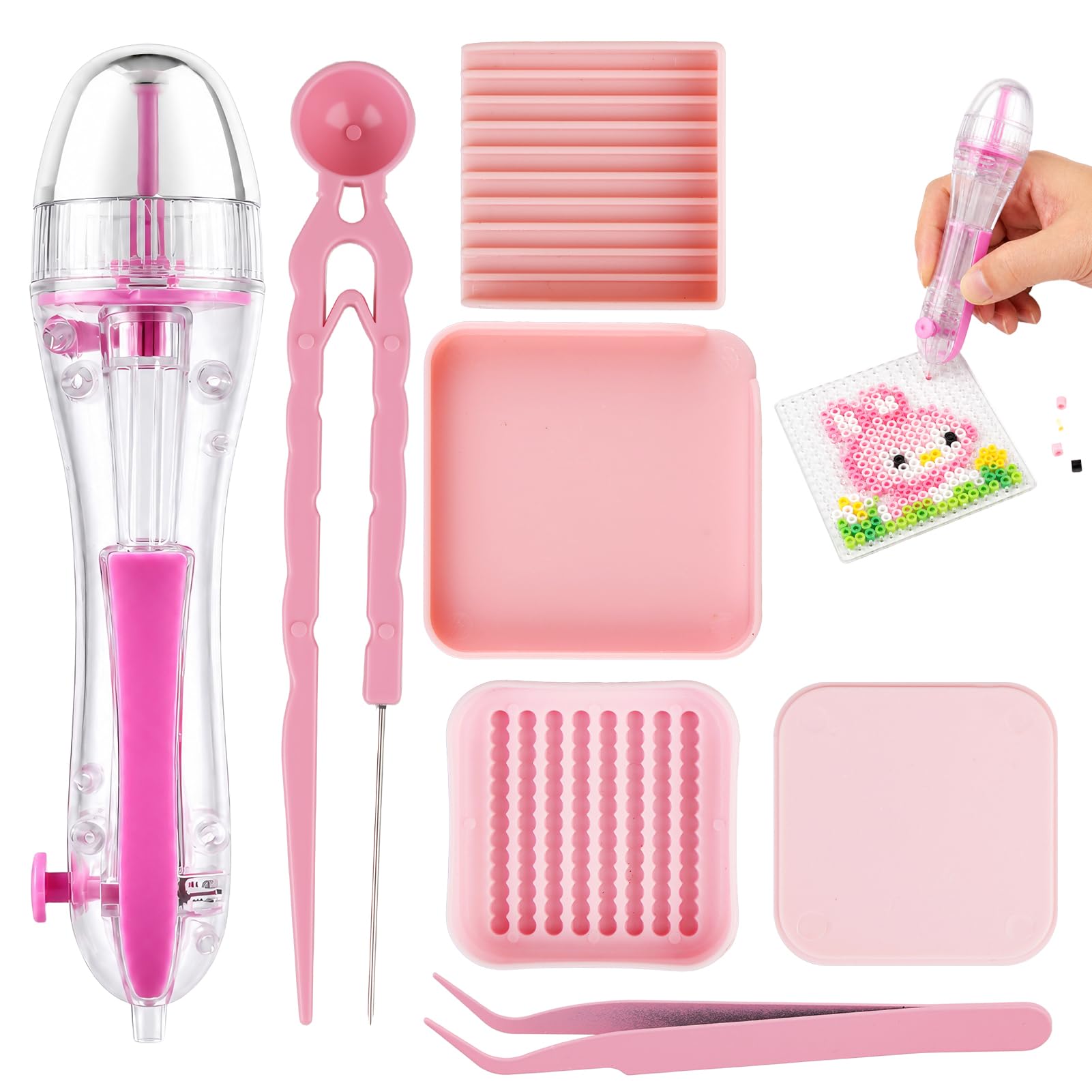 Fuse Beads Pen kit,Transparent high-Capacity Bead Dispenser See Level Craft