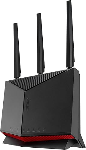 ASUS RT-BE86U BE6800 Router WiFi 7 de doble banda, admite detección 4096-QAM, MLO, AI WAN, AiMesh, seguridad de red sin suscripción y funciones