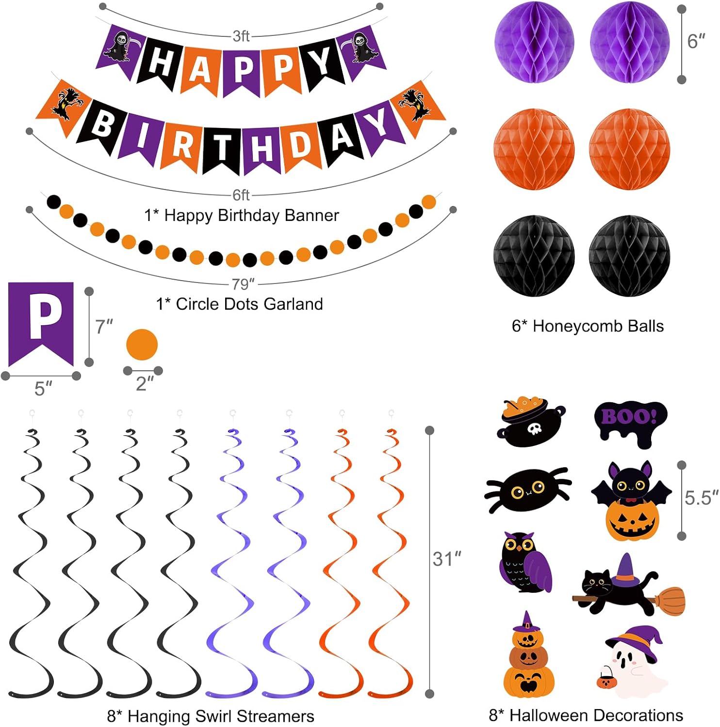 Halloween Birthday Banner, Birthday Decorations for Halloween Party image 2