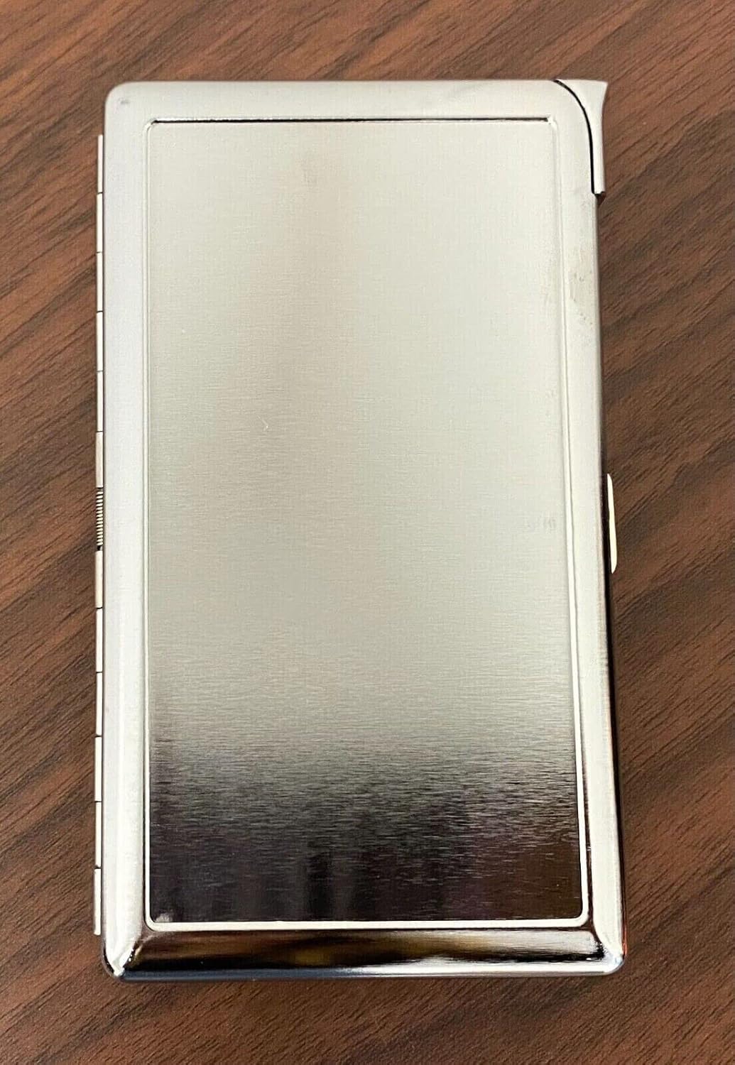 Cigarette Case with Built in Lighter Groovy Trippy Mushroom D7 100s Size Cigarettes Silver Metal Wallet 4.75" X 2.75" RFID Protection