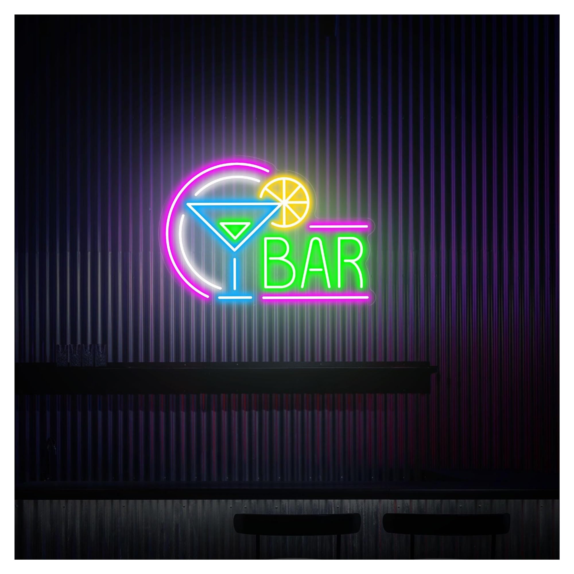 RONGCH Hanging Art Signs Bar Neon Sign,Suitable for Cocktail Party Home Club Wall Decor with Dimmable 32cmx45cm(C)