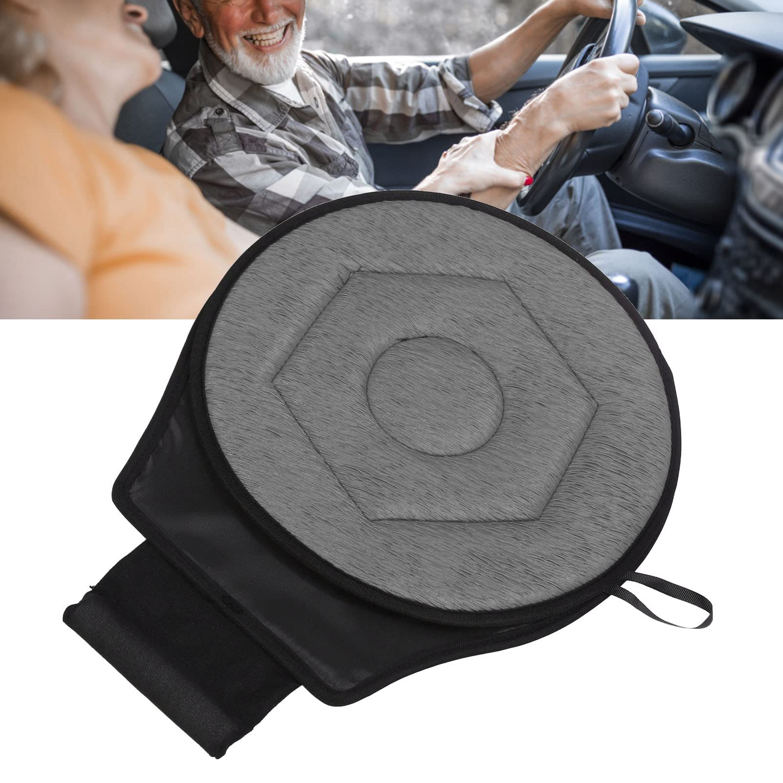 Cuscino per auto girevole a 360° per anziani - Cuscino per sedile portatile a forma rombica con design ergonomico - Morbido e traspirante - Ideale per casa, ufficio e viaggi