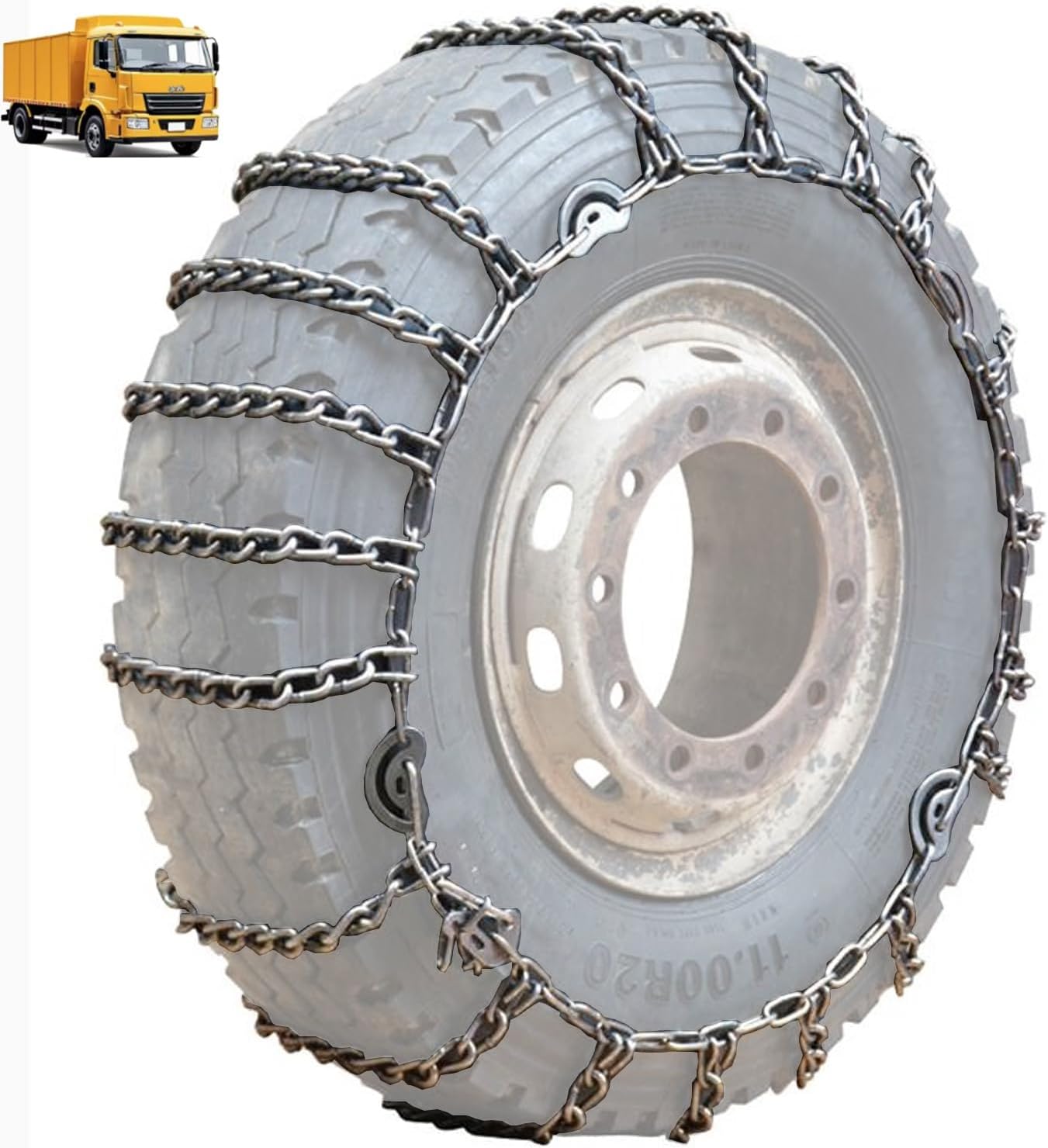 Tire Traction-Set of 2 Snow Chains for Semi Trucks Snow Chains for Car Tires Universal Metal Tire Chains for SUV Trucks Pickup Trucks Van Trucks ATV Light Truck 9mm 205/75R17.5 9mm 9.00-20