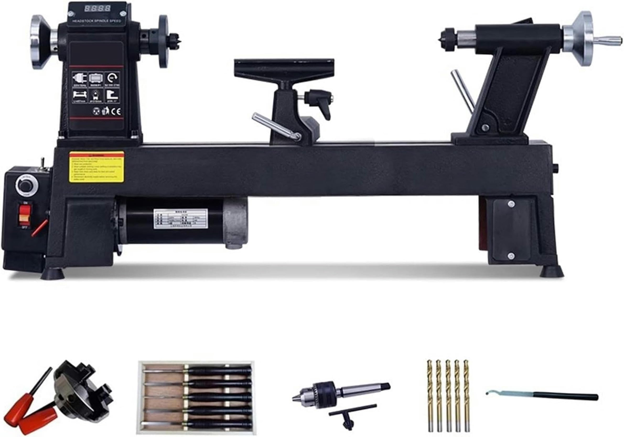 Mini Torno De Madera De 900 W, Velocidad Infinita De 300 A 3800 RPM, For Que Los Principiantes En Carpintería Puedan Hacer Pequeñas Artesanías De Madera