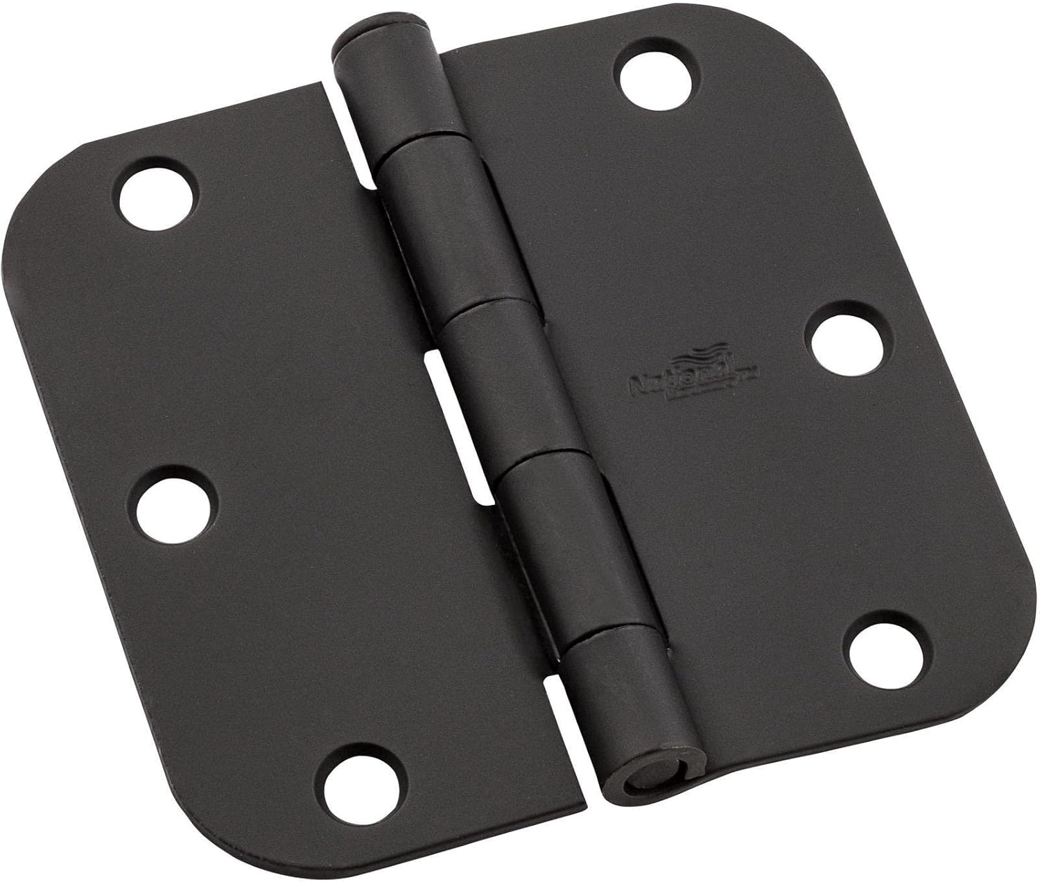 National Hardware N830-423 3-1/2 Rounded Corners Black Door Hinges 3 Count