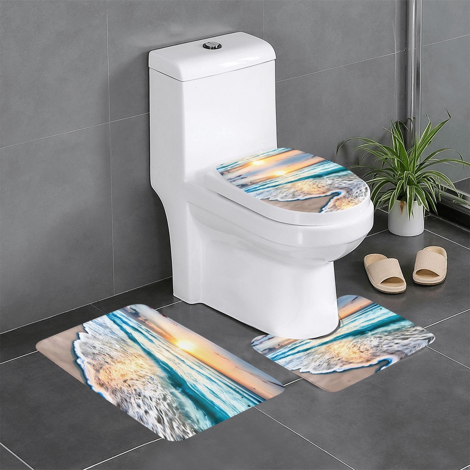 Tapis de salle de bain motif plage pour une ambiance vacances dans votre chambre