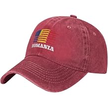 America Flag Romania Romanian Caps Vintage Baseball Cap for Men Women Funny Adjustable Dad Hats