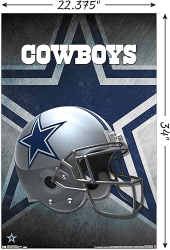 Miniatura 3 de Trends International NFL Dallas Cowboys - Póster de pared para casco 16, 22.375 x 34 pulgadas, paquete de póster y montaje