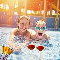 Vista 2 de Copas de champán flotantes, 6 vasos flotantes inastillables para la piscina, copas de vino de plástico al aire libre (transparente x 6 unidades)