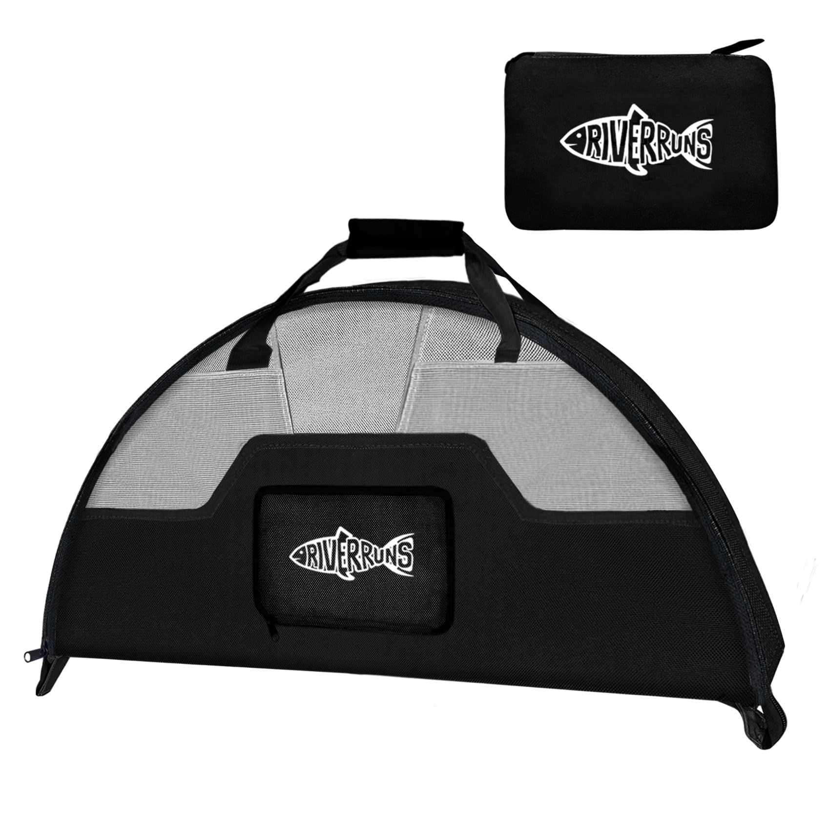Rivruns Wathose zum Angeln, mit belüftetem Netz, faltbare Watstiefel, Wickelunterlage für Wandern, Camping (Anthrazit-Taupe)