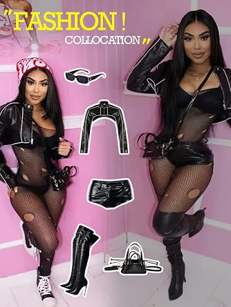 Buitifo Woman Hollow Out Fishnet Body Stocking Mesh Lingerie
