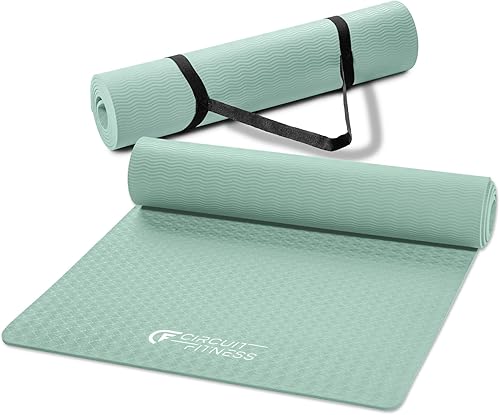 Circuit Fitness by Marcy - Esterillas de yoga antideslizantes multiusos con correa de transporte, varios grosores, opciones multicolor