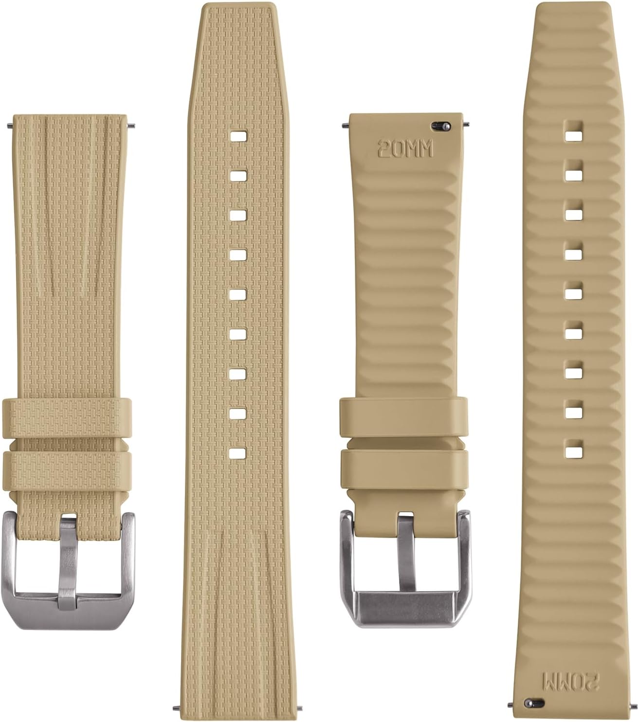 20MM 22MM Fluorine FKM Rubber Watch Strap - Quick Release Replacement Diving Sport Watch Bands for Men
