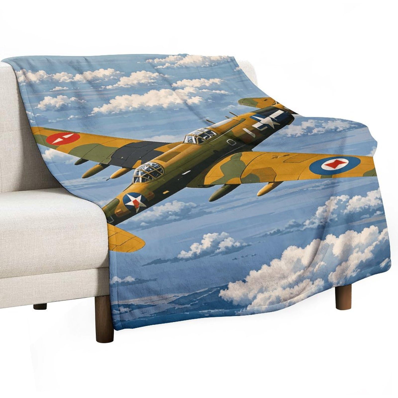 Couverture flanelle douce contre le froid plaid avion thermique pour canapé et camping